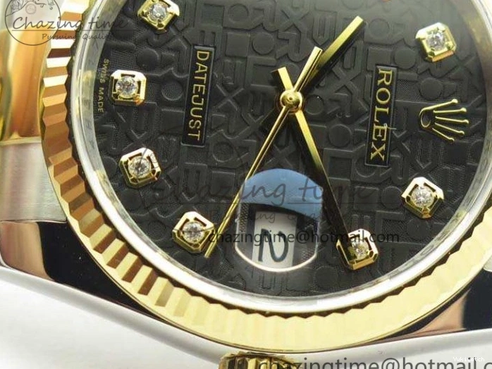 Oyster Fluted V2 Datejust 116234 Bracelet On 1:1 Best DJF 36mm Edition Black YG SS SA3135 Dial Com 0101